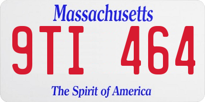 MA license plate 9TI464