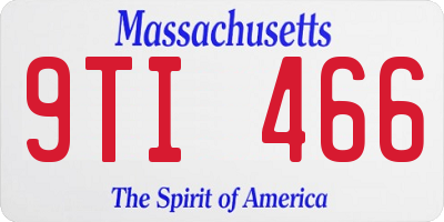 MA license plate 9TI466