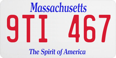 MA license plate 9TI467