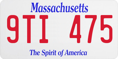 MA license plate 9TI475