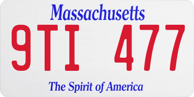 MA license plate 9TI477