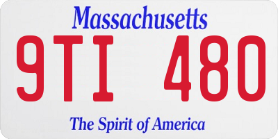 MA license plate 9TI480