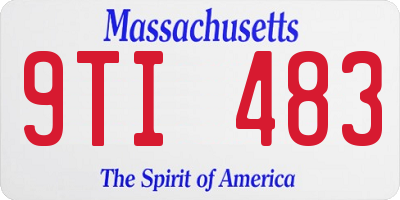 MA license plate 9TI483