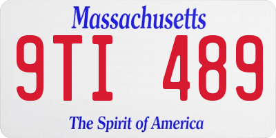 MA license plate 9TI489