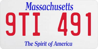 MA license plate 9TI491