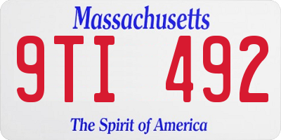 MA license plate 9TI492