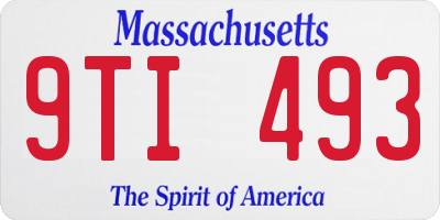 MA license plate 9TI493