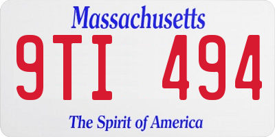 MA license plate 9TI494