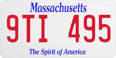 MA license plate 9TI495