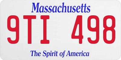 MA license plate 9TI498