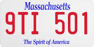 MA license plate 9TI501