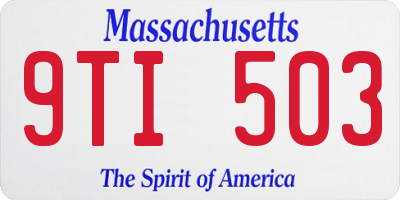 MA license plate 9TI503