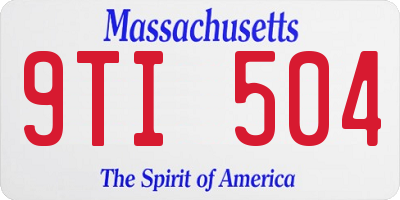 MA license plate 9TI504