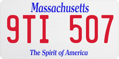 MA license plate 9TI507