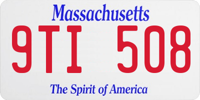 MA license plate 9TI508