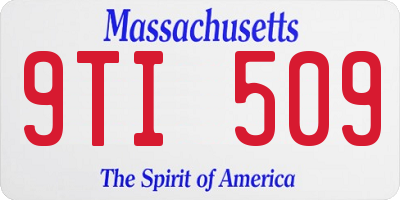 MA license plate 9TI509