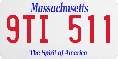 MA license plate 9TI511