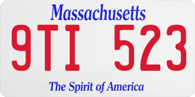 MA license plate 9TI523