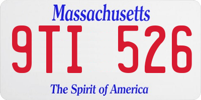 MA license plate 9TI526