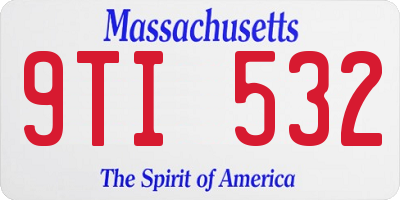 MA license plate 9TI532