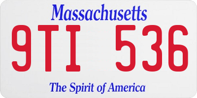MA license plate 9TI536