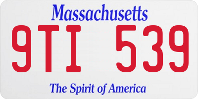 MA license plate 9TI539