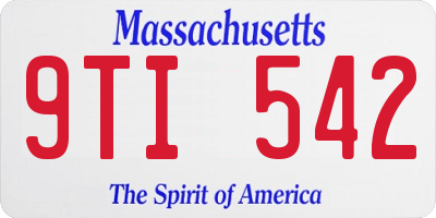 MA license plate 9TI542
