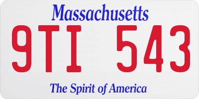 MA license plate 9TI543