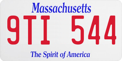 MA license plate 9TI544