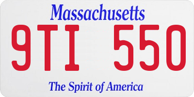 MA license plate 9TI550