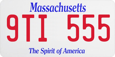 MA license plate 9TI555