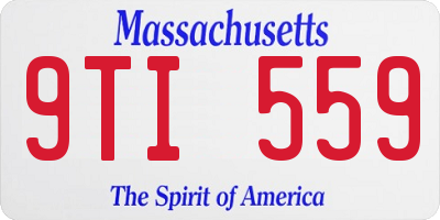 MA license plate 9TI559