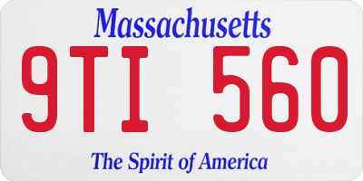 MA license plate 9TI560