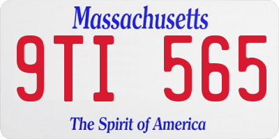 MA license plate 9TI565