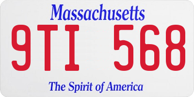 MA license plate 9TI568