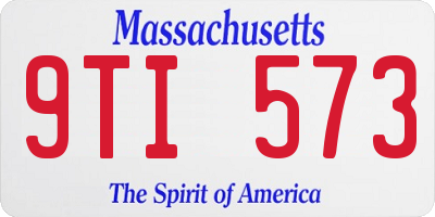 MA license plate 9TI573