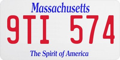 MA license plate 9TI574