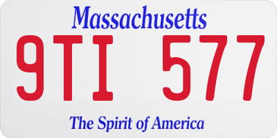 MA license plate 9TI577