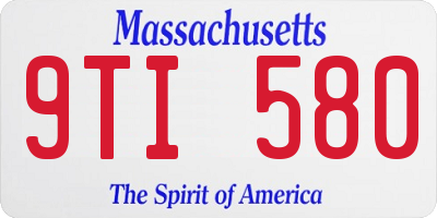 MA license plate 9TI580