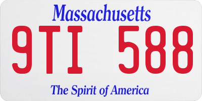 MA license plate 9TI588