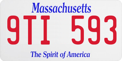 MA license plate 9TI593
