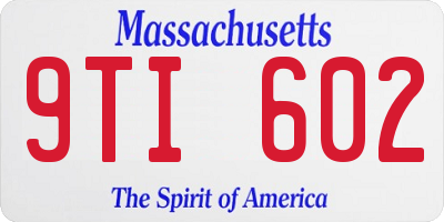 MA license plate 9TI602