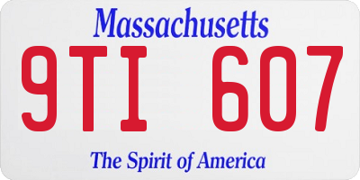 MA license plate 9TI607