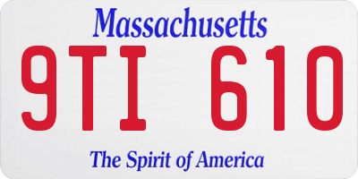 MA license plate 9TI610