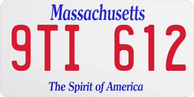 MA license plate 9TI612
