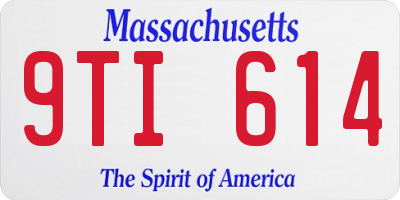MA license plate 9TI614