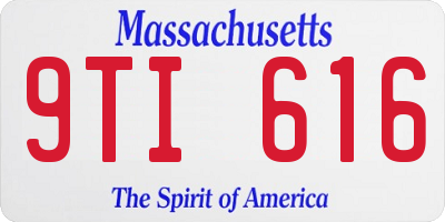 MA license plate 9TI616