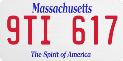 MA license plate 9TI617