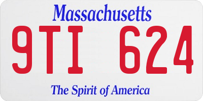 MA license plate 9TI624