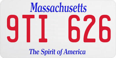 MA license plate 9TI626